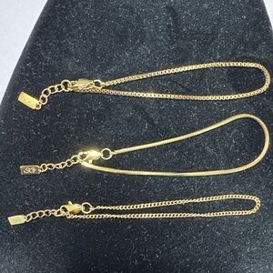 Elegant Gold Tone Chain Bracelet Set
